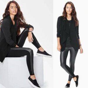 Athleta Yuma Wrap Style Jacket Size L Asymmetrical Snap Front Athleisure Black